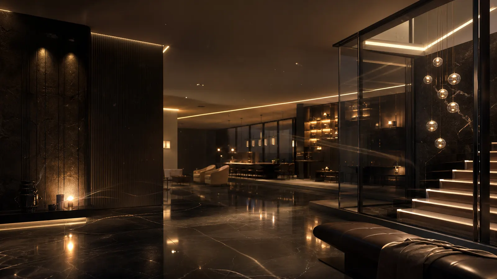Premium warm architectural lighting in a luxury interior